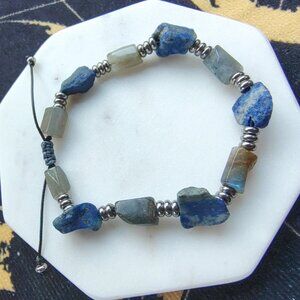 “Fomalhaut” Constellarium Bracelet | Labradorite & Lapis Lazuli | Adjustable |